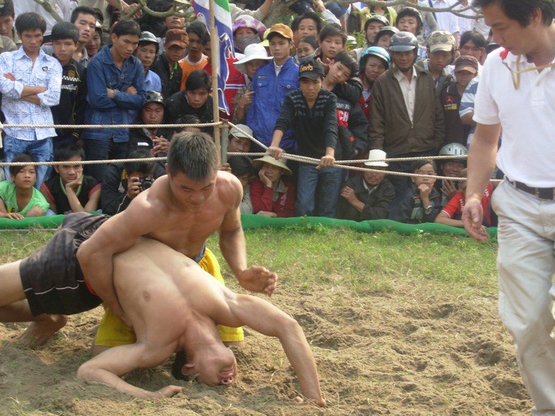 Animated Thu Le village wrestling festival